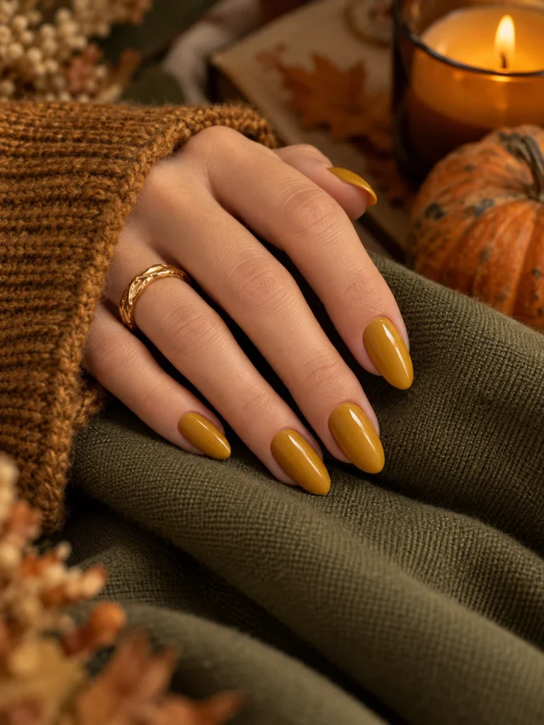Deep Mustard Nails