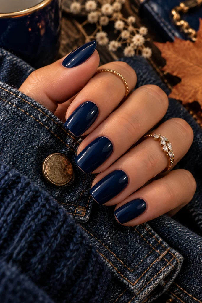 Deep Navy Nails
