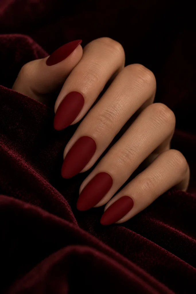  Deep Red Velvet Manicure