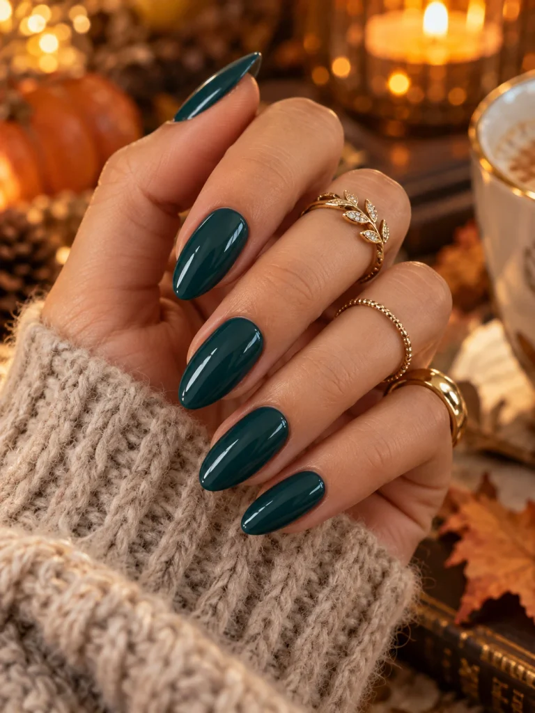Deep Teal Nails