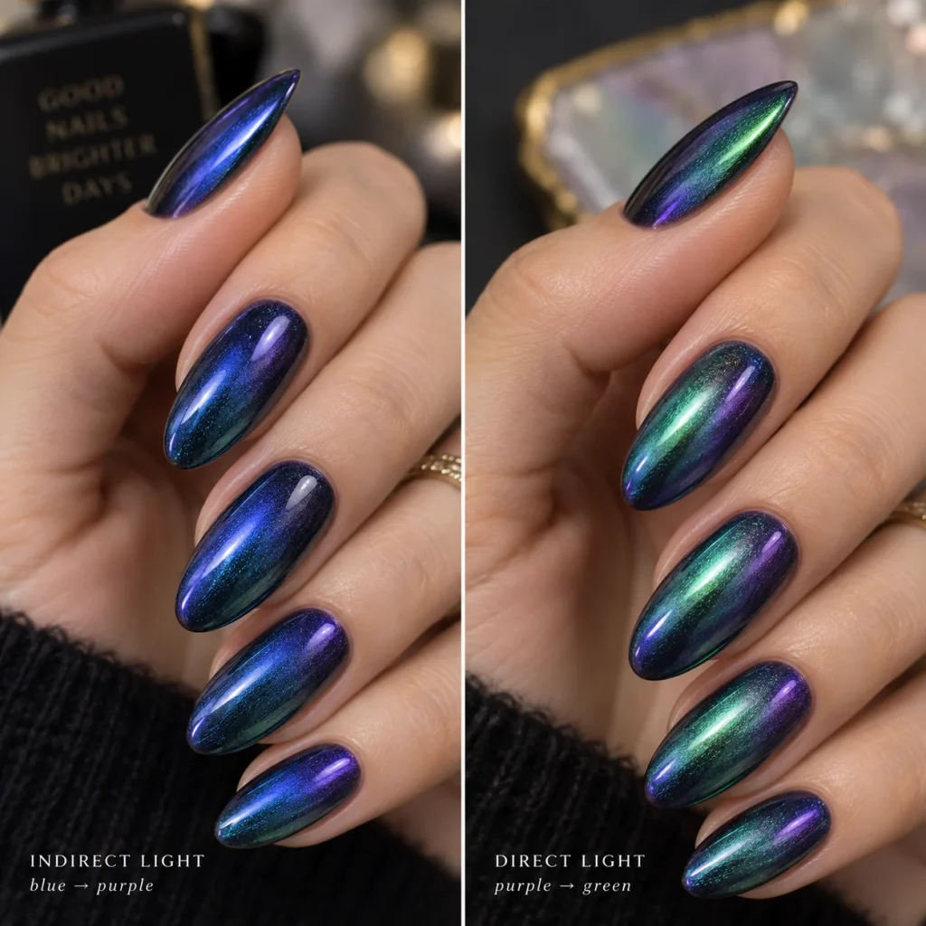 Duochrome Blue Nails 