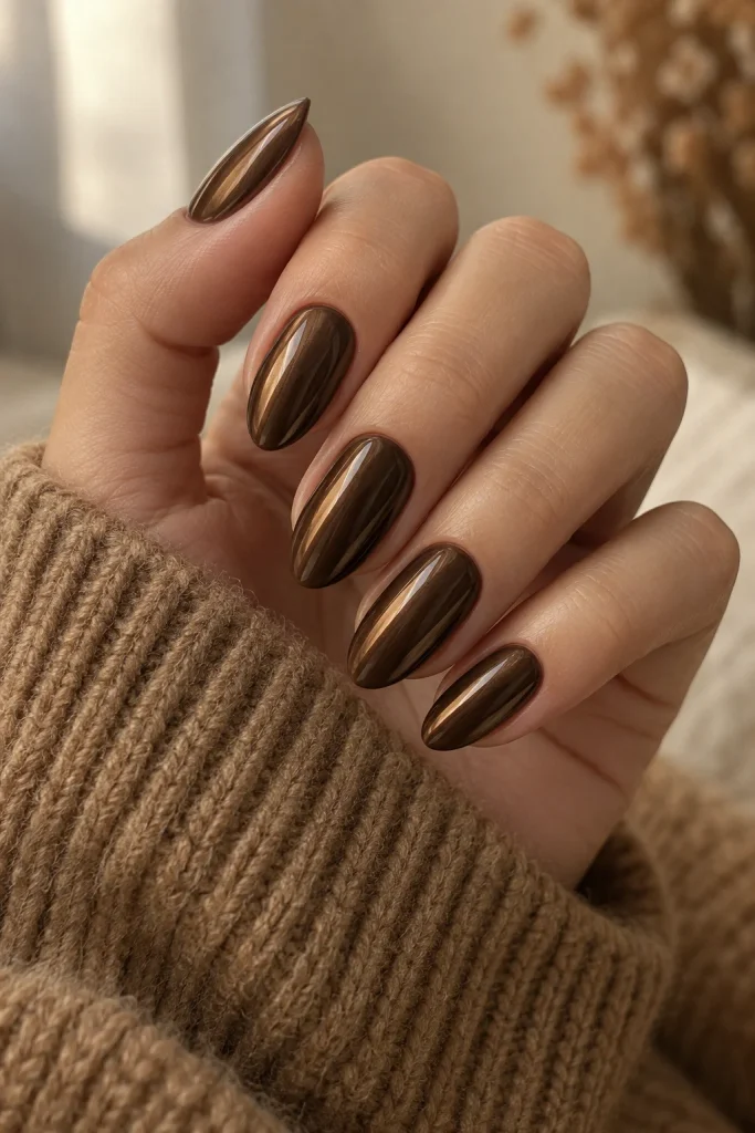  Espresso Chrome Nails 