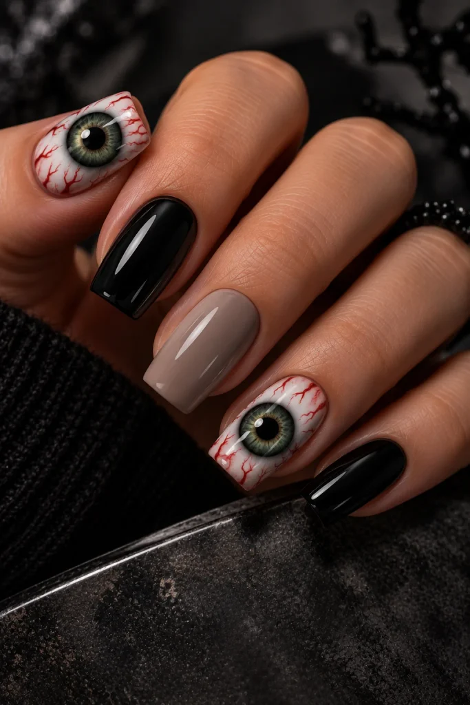 Eyeball Spooky Nails