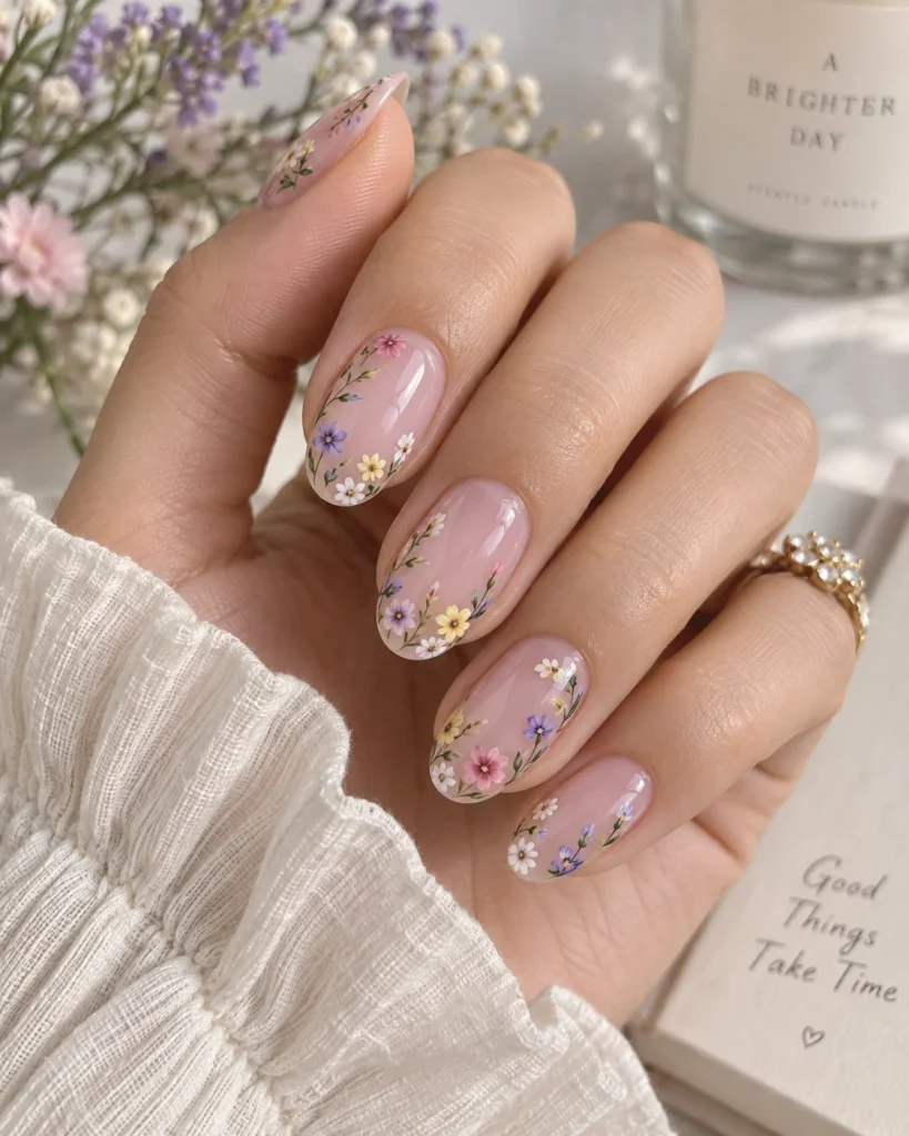 Floral Rapunzel Nails