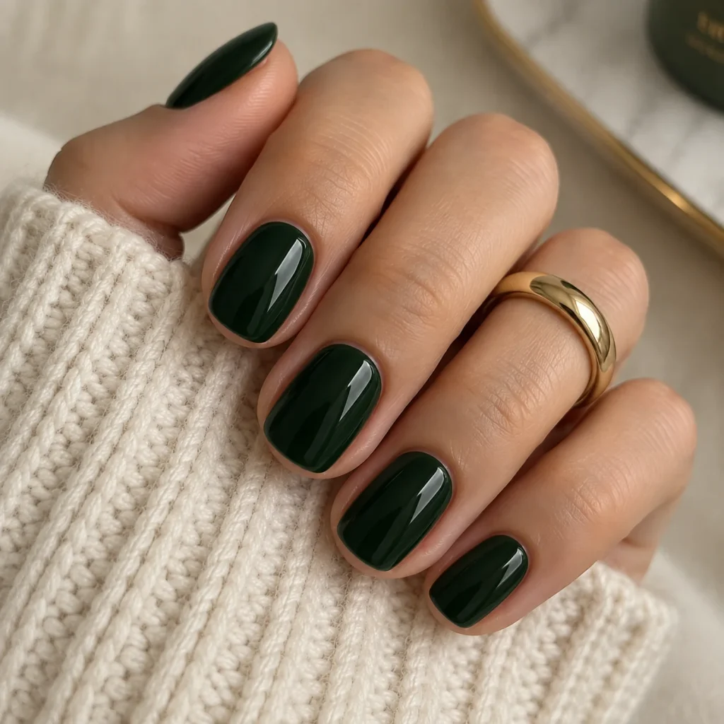 Forest Green Solid Nails