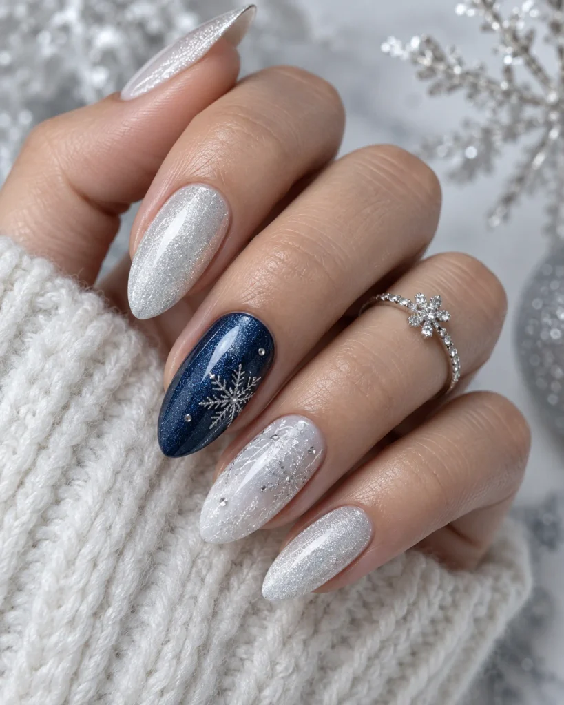 . Frozen Berry Accent Nails