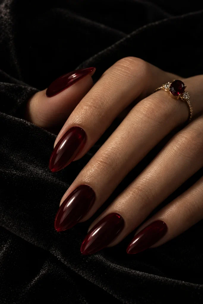 Garnet Deep Red Nails