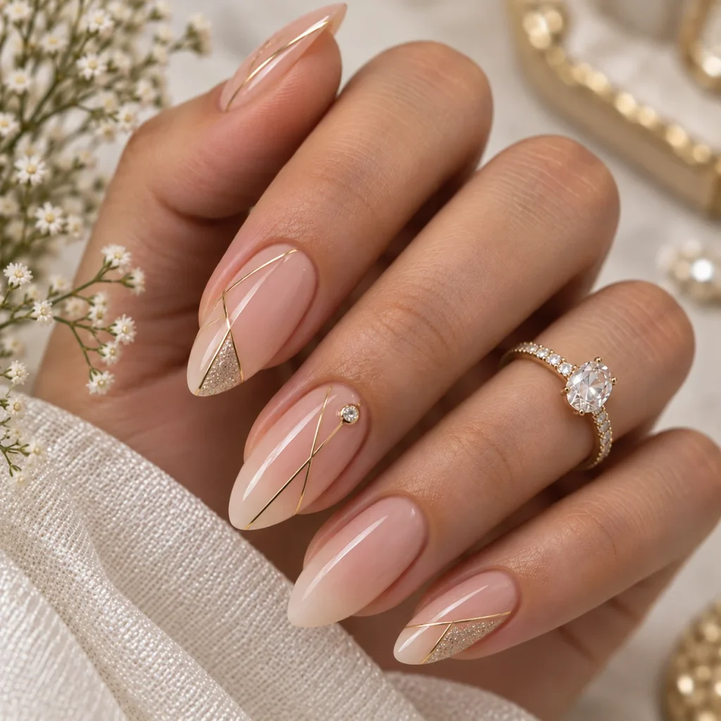 Geometric Accent Nails
