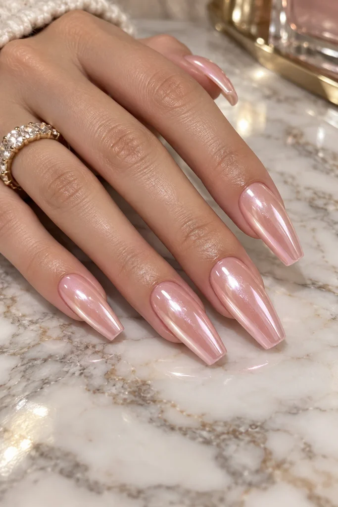  Glazed Donut Chrome Coquette Nails
