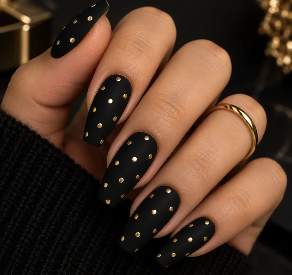 Gold Dots on Black Base