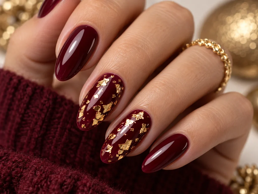  Gold Foil Thanksgiving Nails