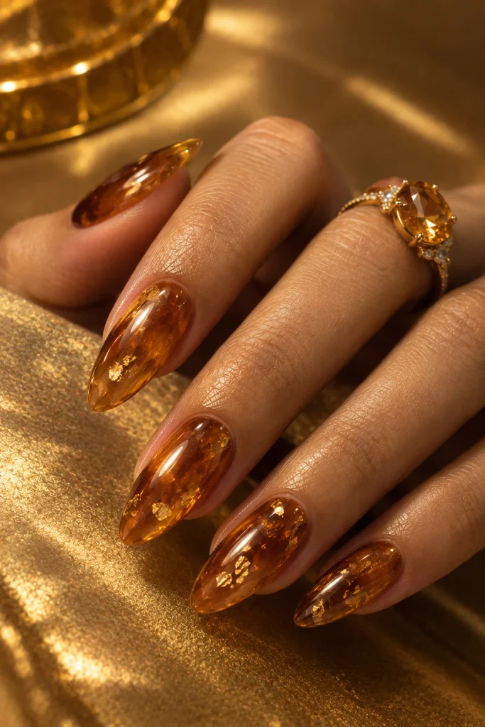 Golden Topaz Nails