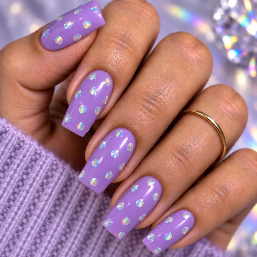 Holographic Dots on Solid Color
