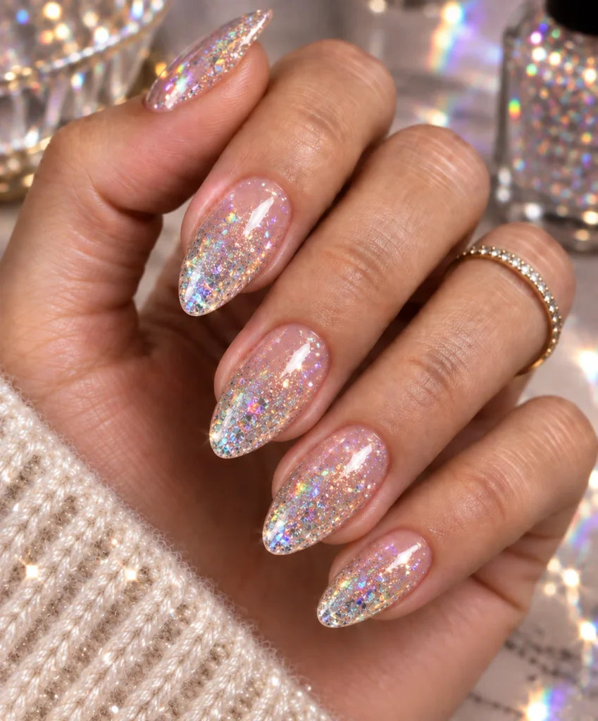 Holographic Glitter Nails