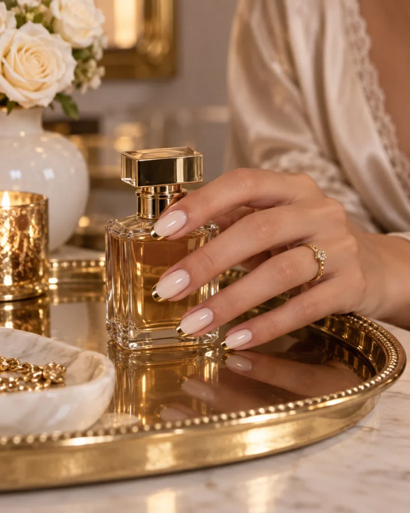 Ivory French With Gold Tips