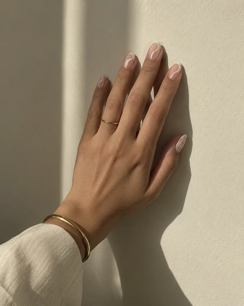 Ivory Negative-Space Nails