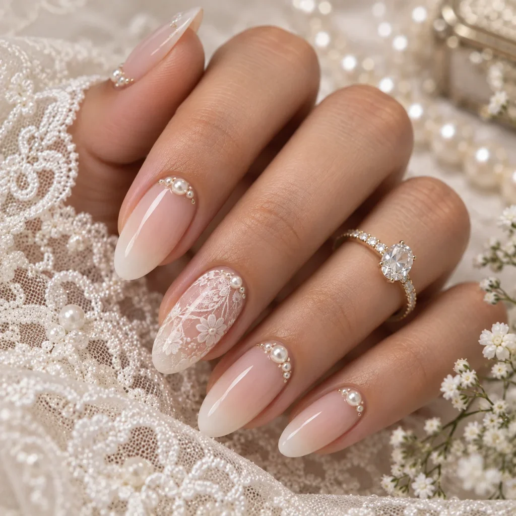  Lace-Inspired Wedding Nails