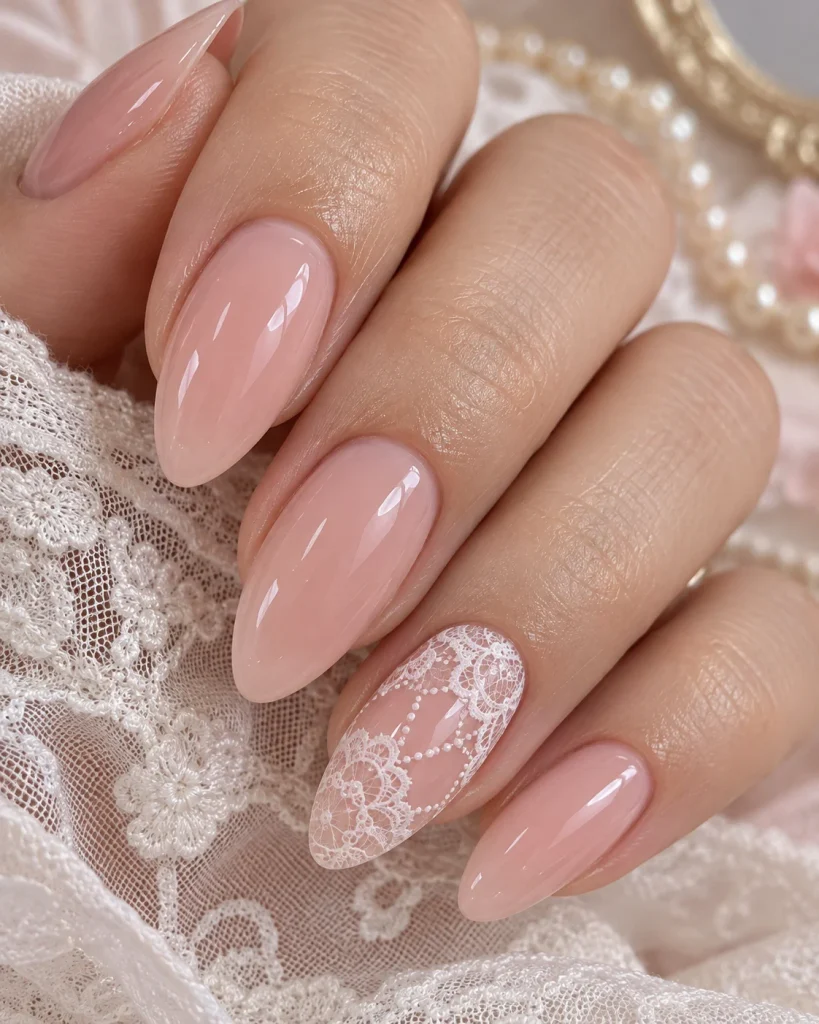 Lace Overlay Coquette Nails