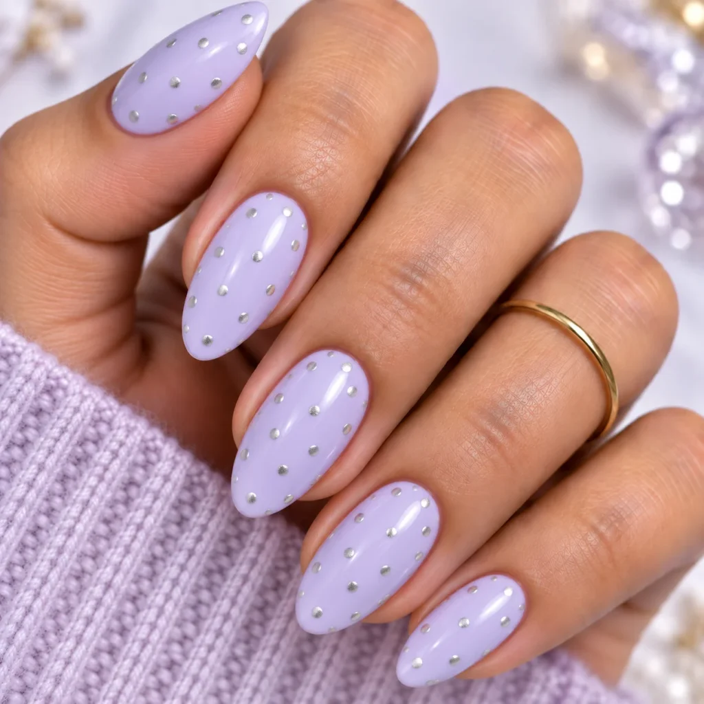 Lavender Base with Silver Dots