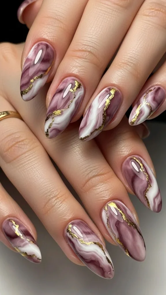 Marble Gel Nails