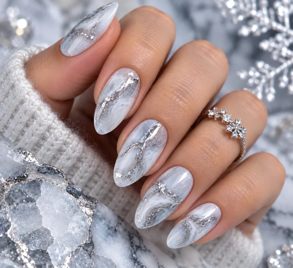 Marble Ice Nails