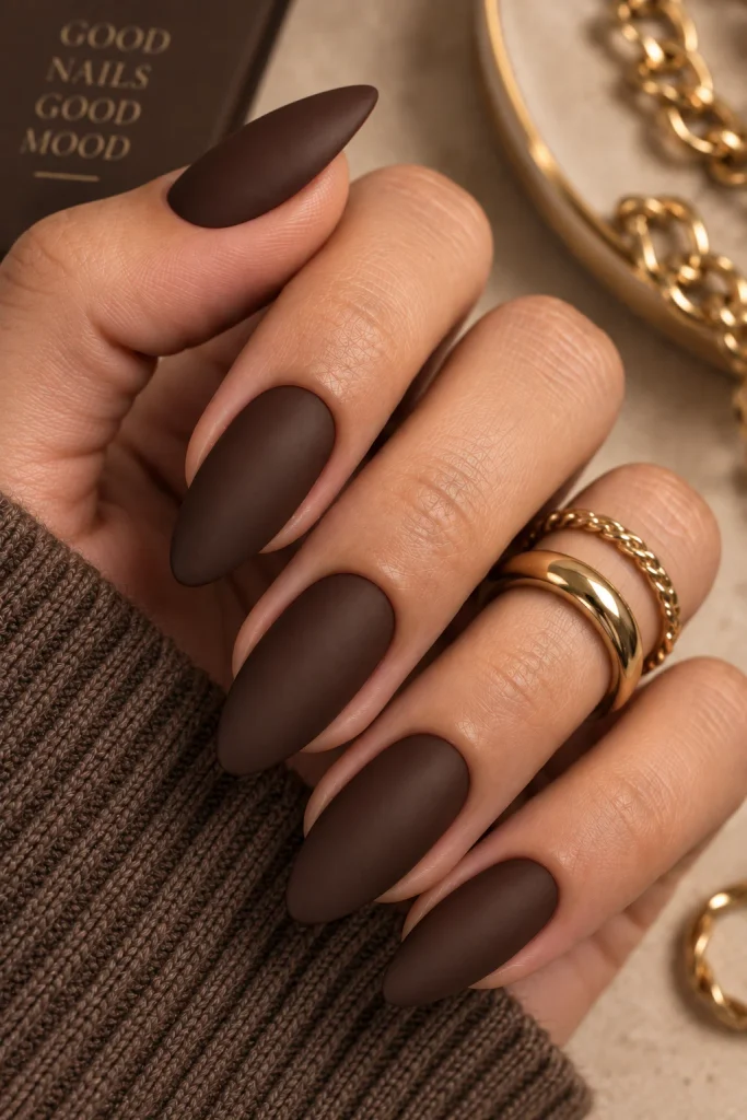  Matte Espresso Nails