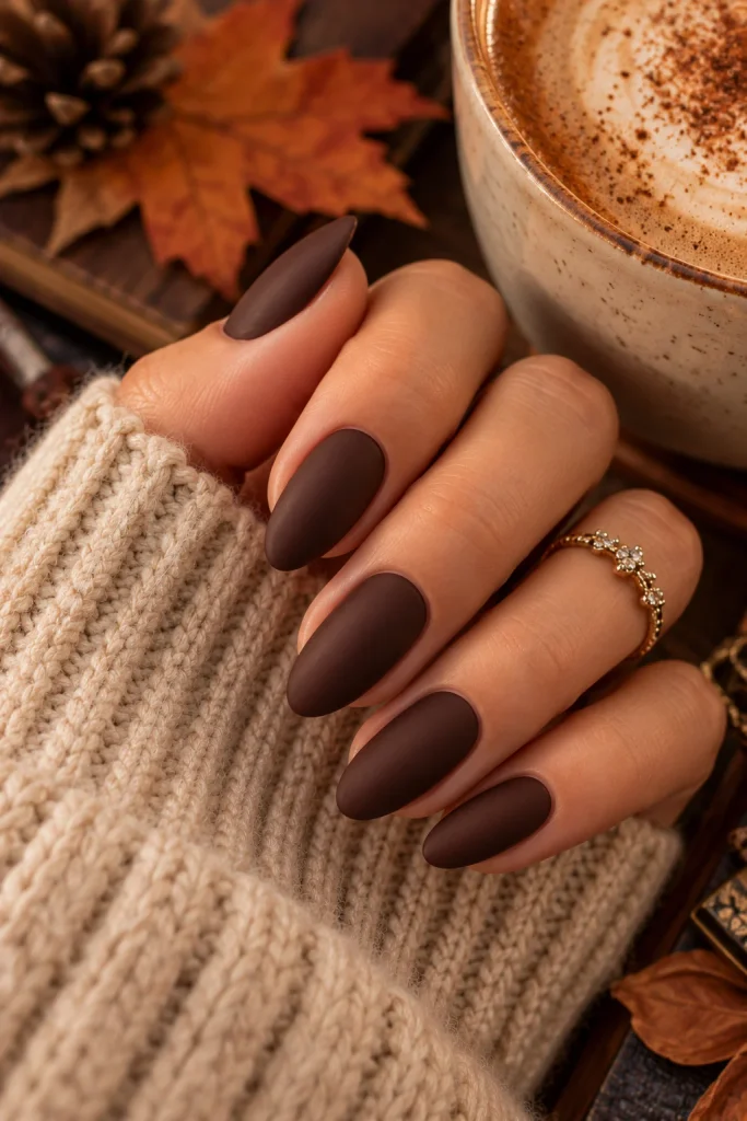 Matte Espresso Nails