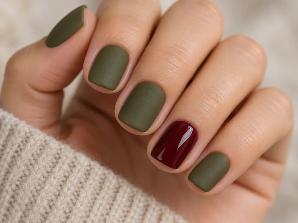 Matte Thanksgiving Nails