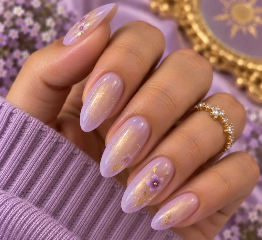 Milky Lavender Rapunzel Manicure