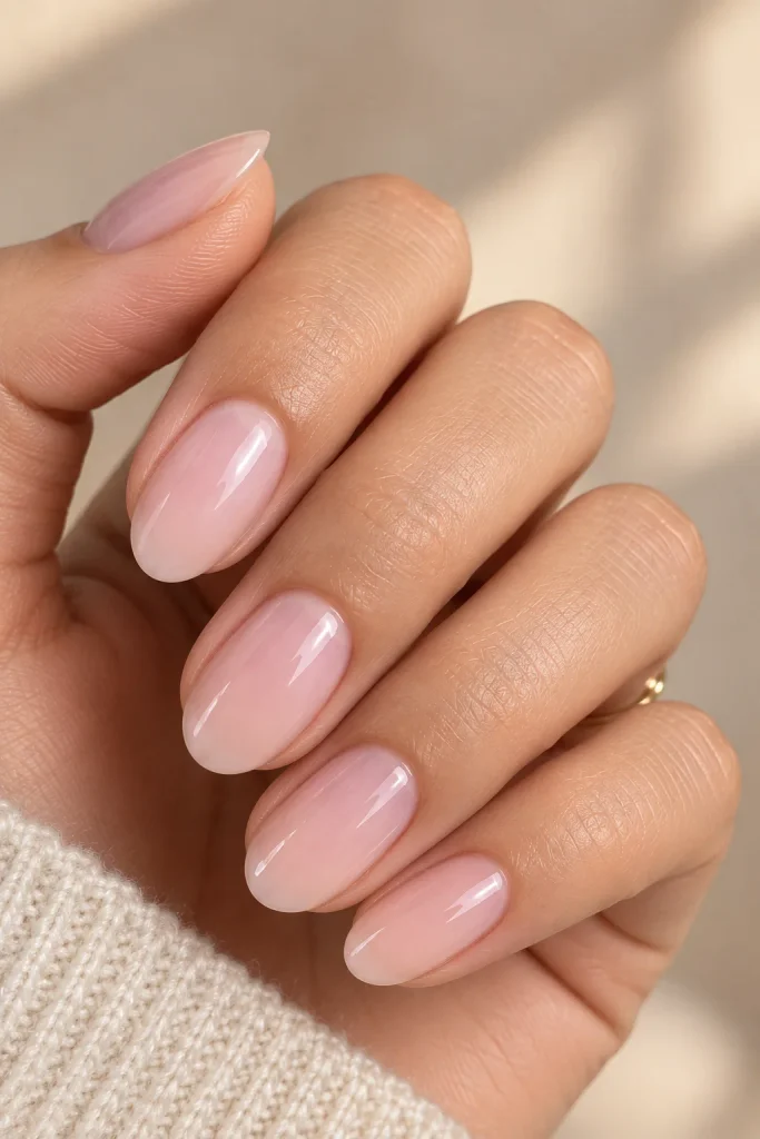 Milky Pink Soap Nails