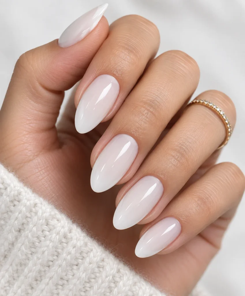Milky White Nails