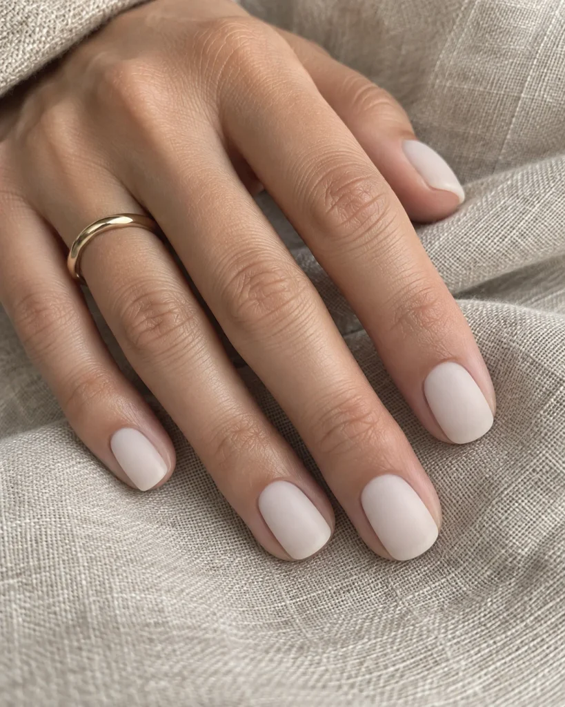 Milky White Nails