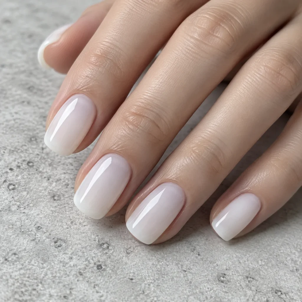 Milky White Soap Nails