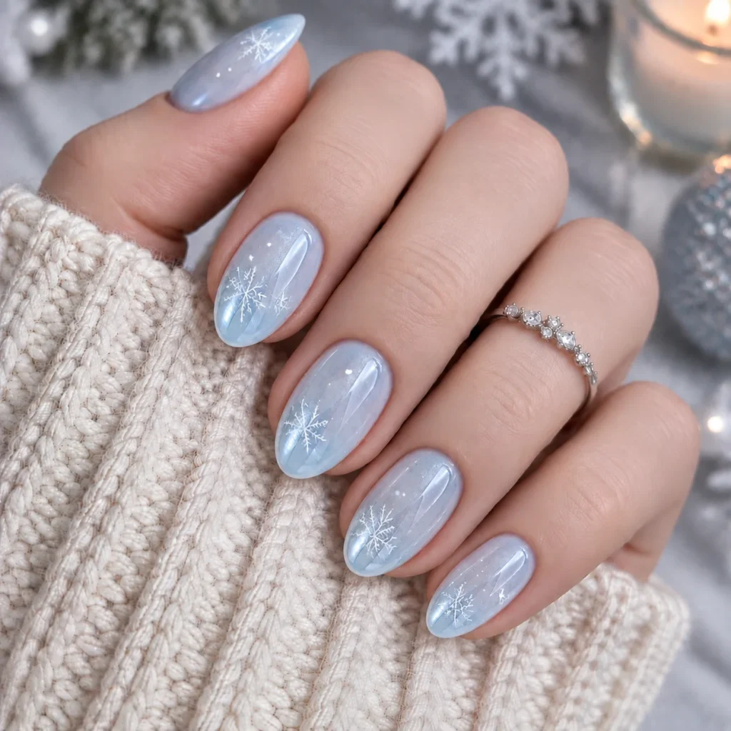 Minimal White Snowflakes