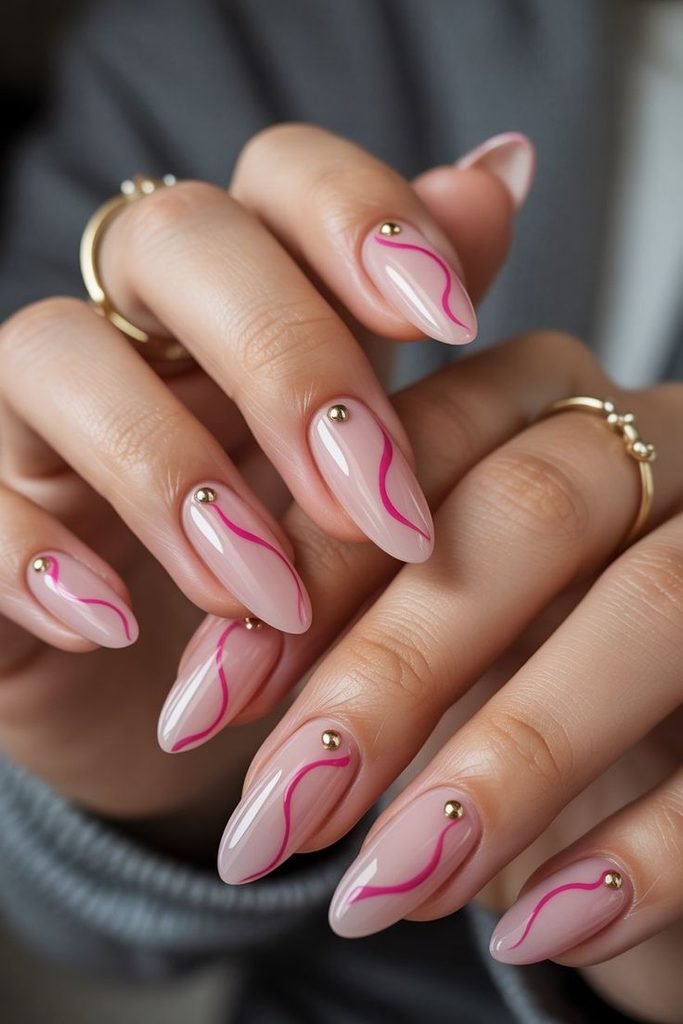 Minimalist Pink Line Art