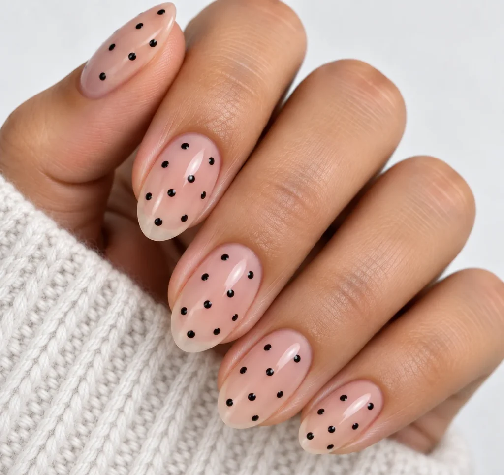Negative Space Polka Dot Nails