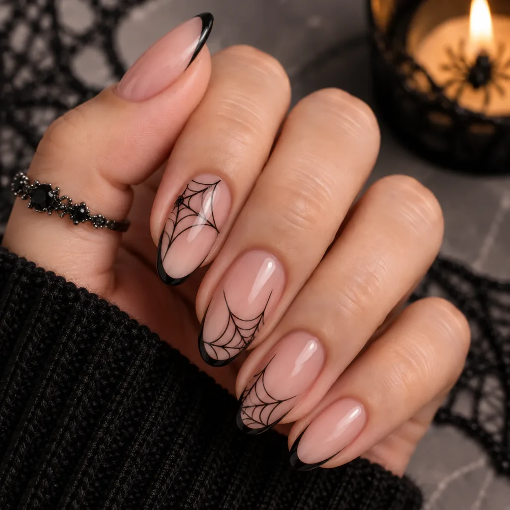 Negative Space Web Nails