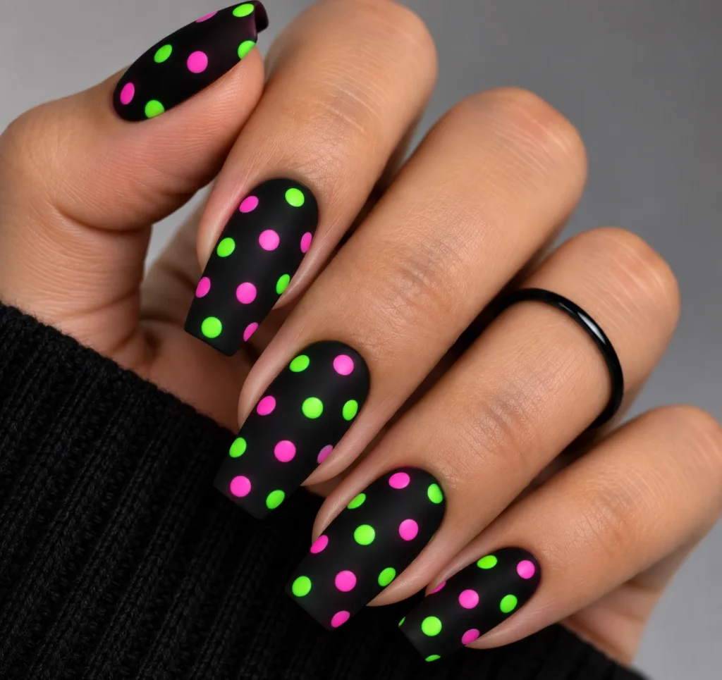 Neon Dots on Black Base