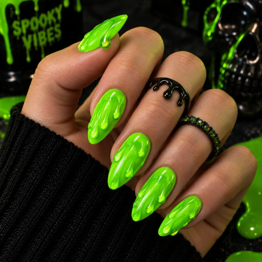 Neon Green Slime Nails