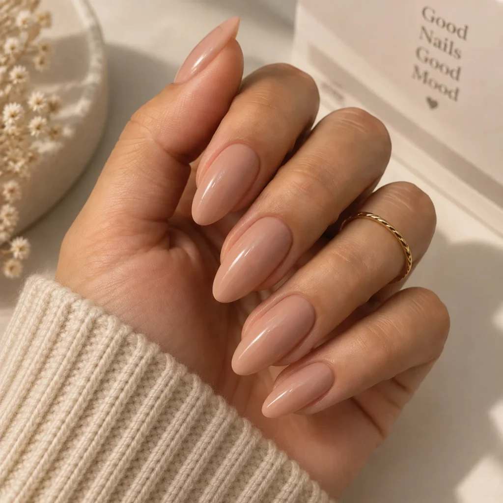 Almond Nude Nails