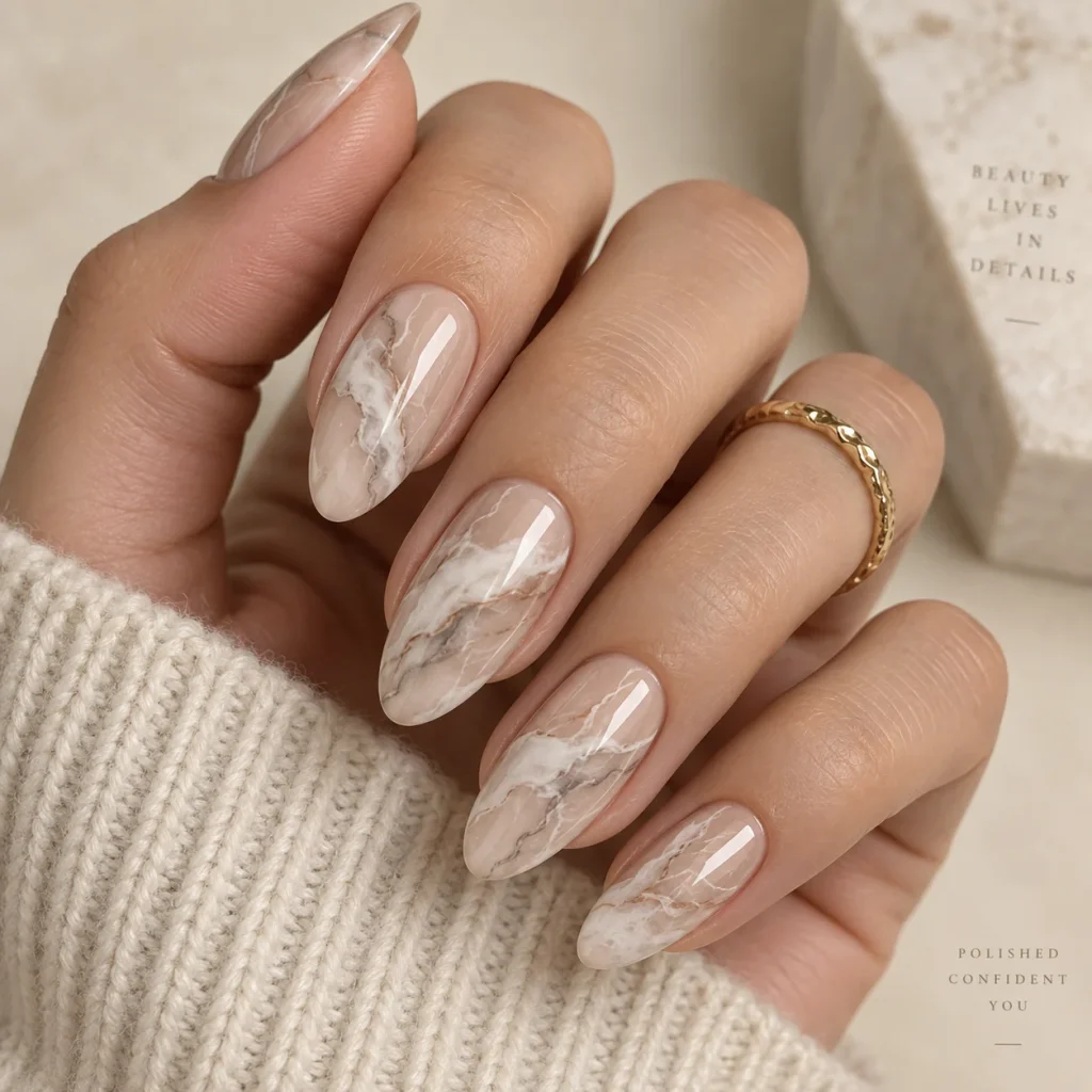 Nude Marble Nails