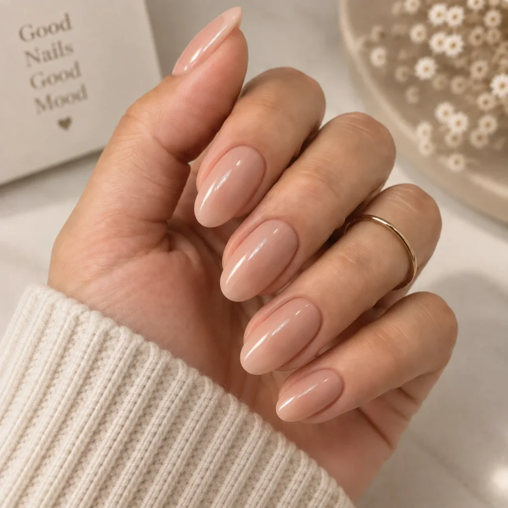 Nude Oval Nails