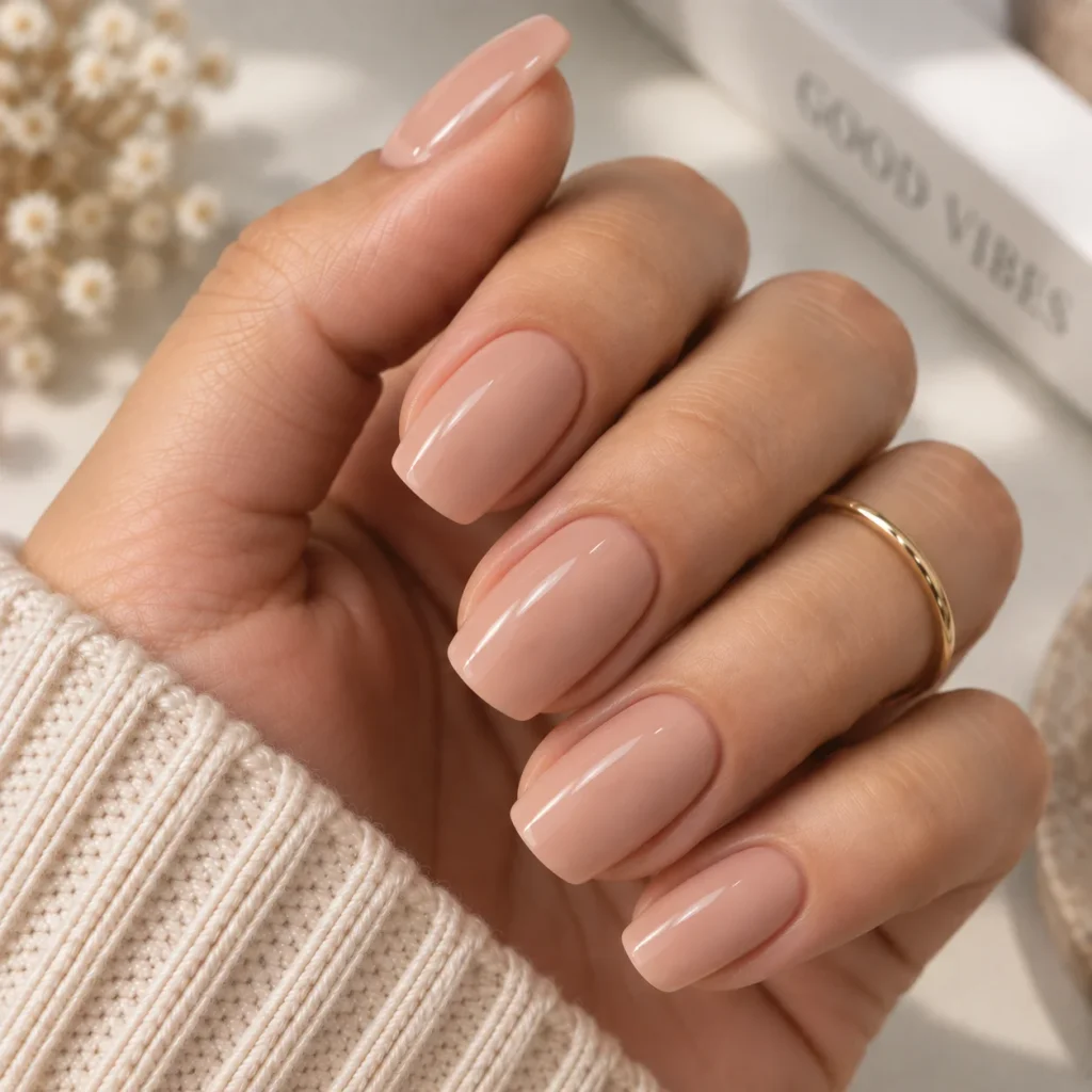 Nude Squoval Nails