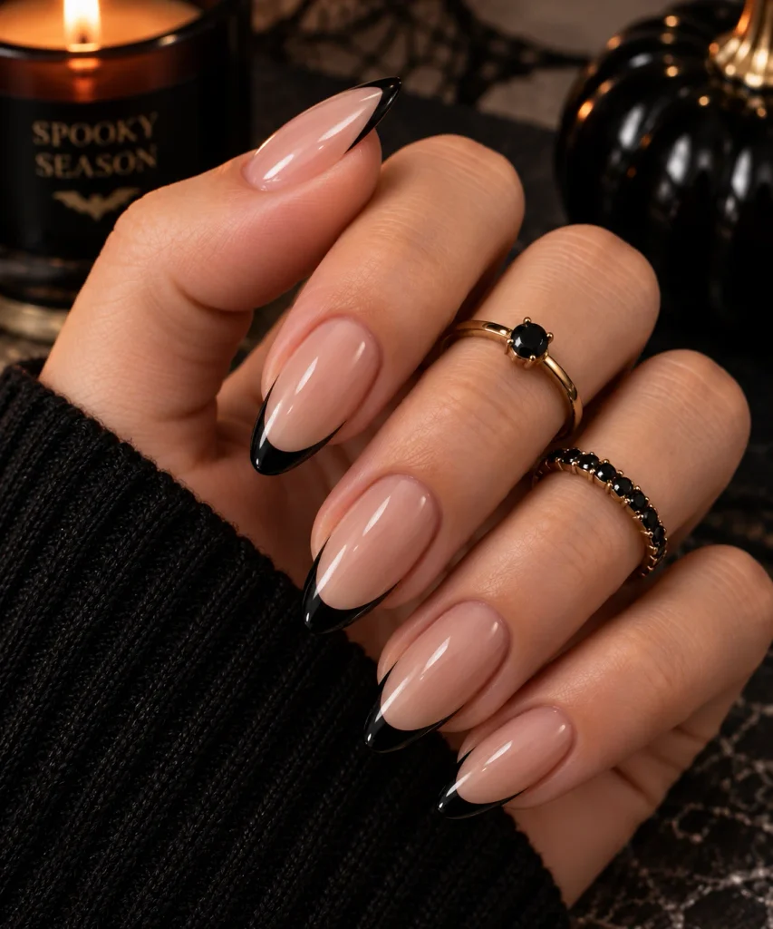 Nude with Black Tip Halloween Twist