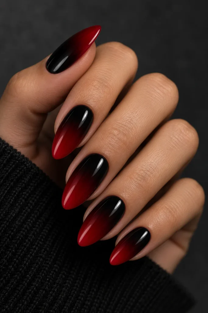  Ombre Black to Red Fade