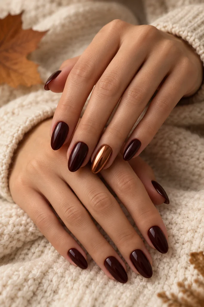 One Chrome Accent Nail 