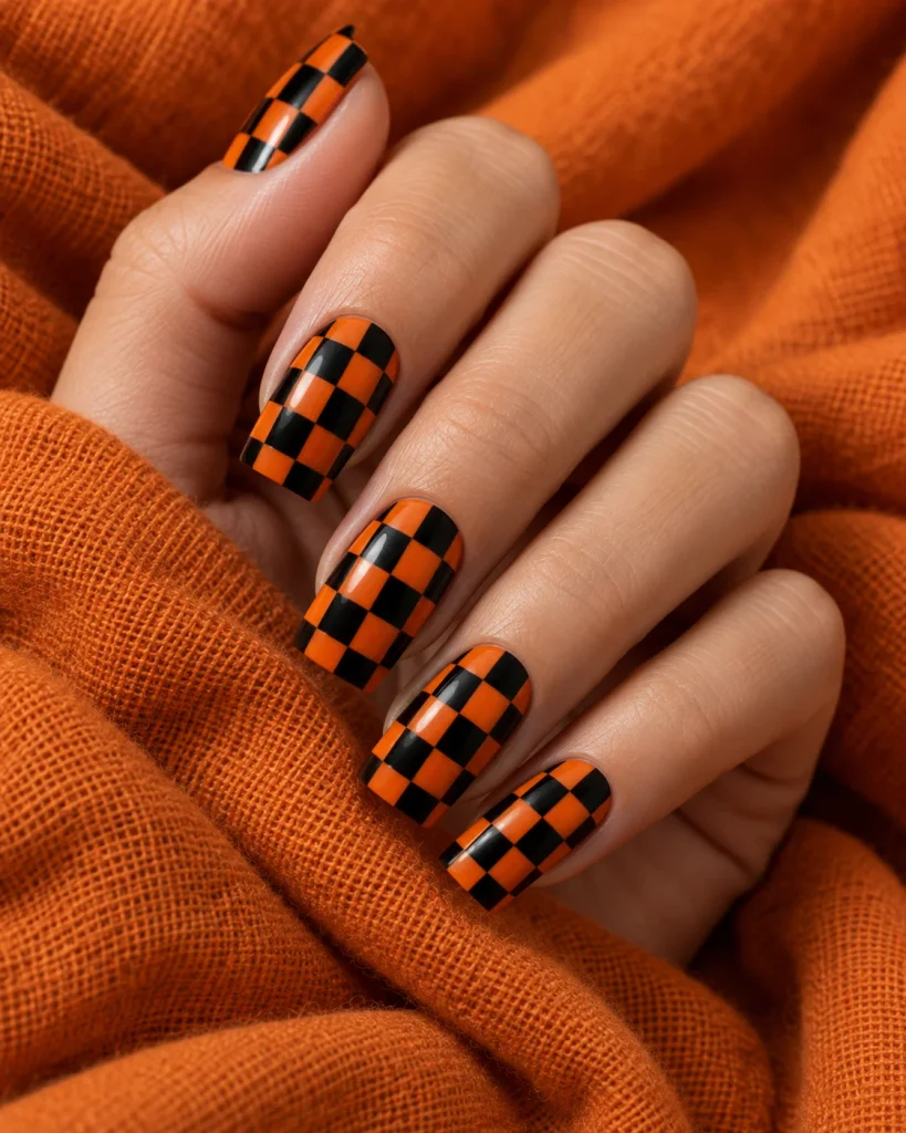 Orange and Black Checkerboard