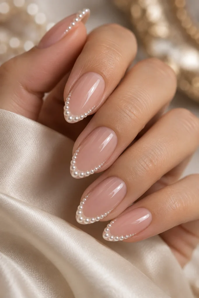 Pearl-Studded French Tips