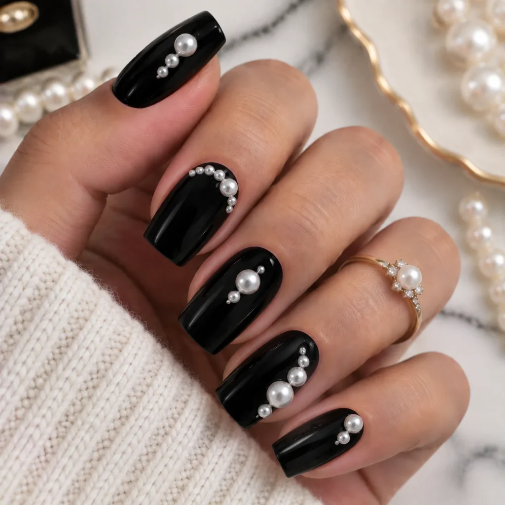Pearl and Black Contrast
