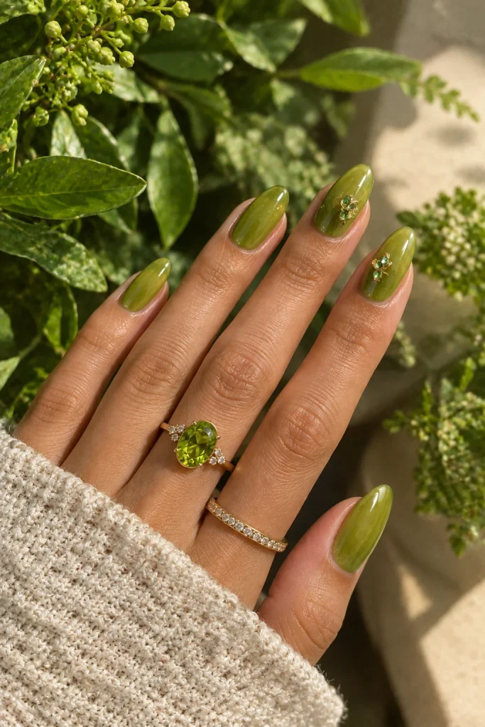 Peridot Green Nails